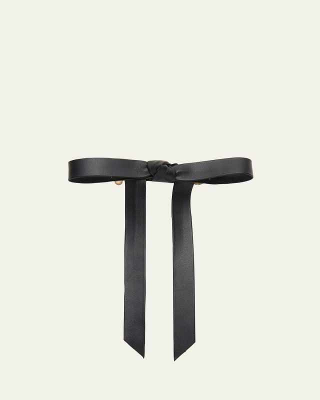 Bardot Bow Faux Leather Barrette
